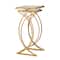 Glitzhome® Metal Tall Accent Table with Glass Top Set